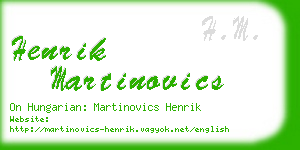 henrik martinovics business card